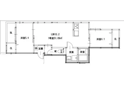 アビリタNOB博多駅東(2LDK/2階)の間取り写真