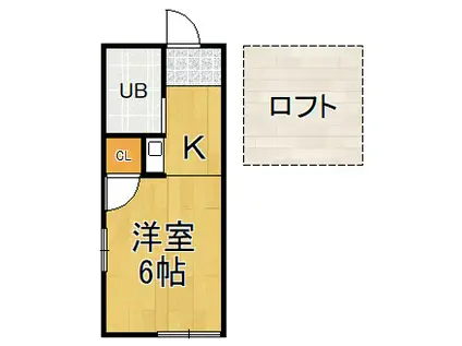 プチグレイス塚口弐番館(ワンルーム/2階)の間取り写真