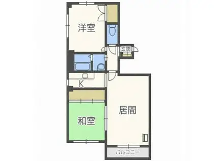 ノースハイム21(2LDK/3階)の間取り写真