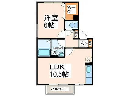 リバティコート(1LDK/2階)の間取り写真
