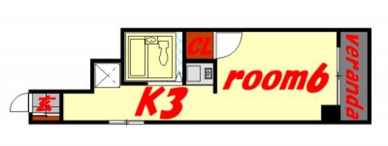 土井ビル(ワンルーム/2階)の間取り写真