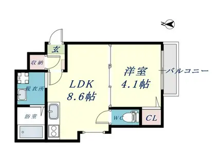 F ASECIA BONHEUR(1LDK/3階)の間取り写真