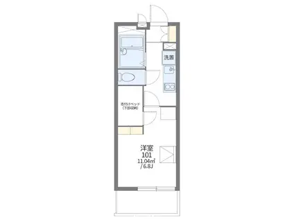 レオパレス福東(1K/1階)の間取り写真