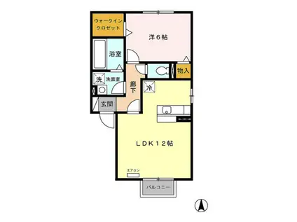 サンシャインIV 105(1LDK/1階)の間取り写真