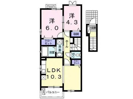 アルグ・ソラーレ(2LDK/2階)の間取り写真