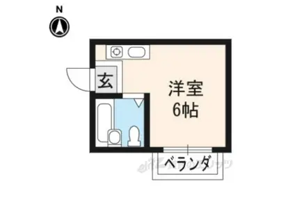 マルカワカウンタックハイツ(1K/2階)の間取り写真