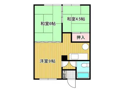 加藤マンション1(2DK/1階)の間取り写真
