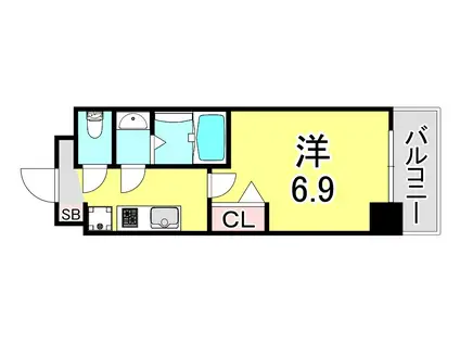 アドバンス神戸レイソレ(1K/2階)の間取り写真