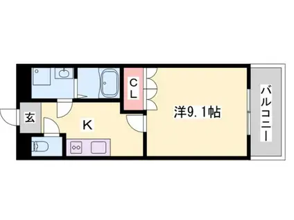 小野ロイヤルハイツ(1K/1階)の間取り写真