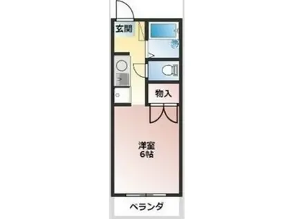 イマージュA(ワンルーム/2階)の間取り写真
