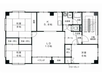 原田ビル(3LDK/3階)の間取り写真