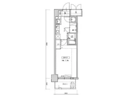 ステーションコートサウス(1K/5階)の間取り写真