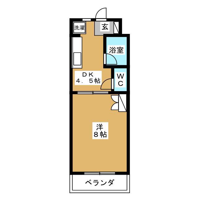 ファミーユIII(1DK/1階)の間取り写真