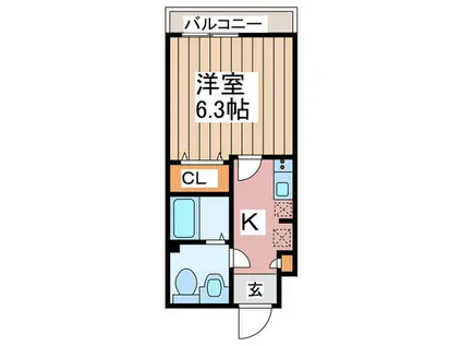 アルファコート草加2(1K/5階)の間取り写真