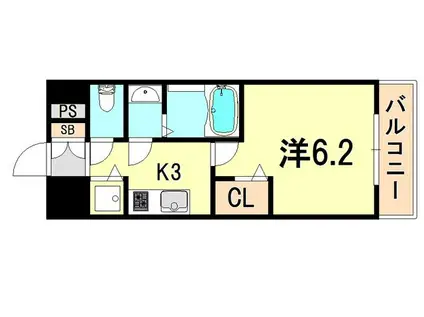 グランカリテ神戸ハーバーランド前(1K/5階)の間取り写真