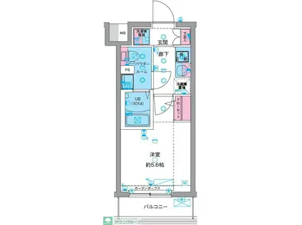 GENOVIA天王台(1K/3階)の間取り写真