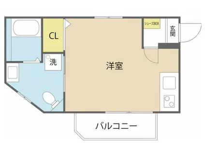 ピアージュ南(ワンルーム/2階)の間取り写真