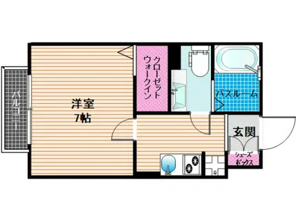 メゾンエスポアール(1K/1階)の間取り写真