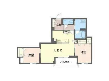 WITH PLUS 青葉台(2LDK/2階)の間取り写真