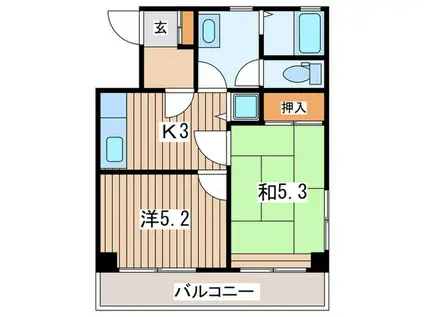 千代田マンション(2K/4階)の間取り写真