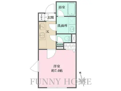 アトリオフラッツ三軒茶屋ノース(1K/2階)の間取り写真