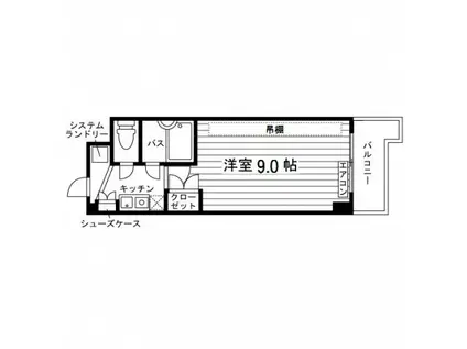 キャンパスコート夙川(1K/3階)の間取り写真