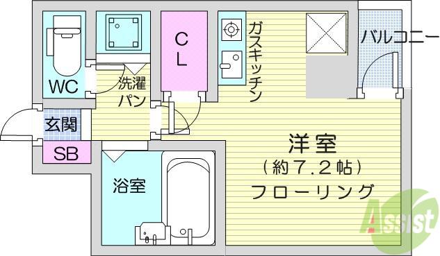 リエス支倉町(ワンルーム/5階)の間取り写真