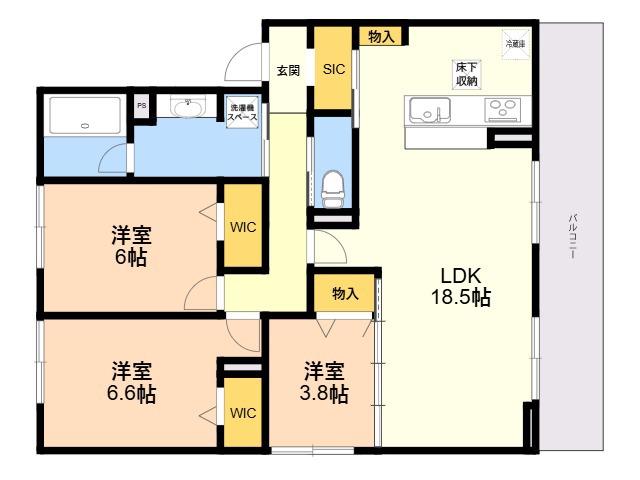 TORISIA平和(3LDK/1階)の間取り写真