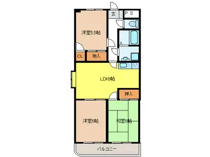 エトワールパレ(3DK/1階)の間取り写真