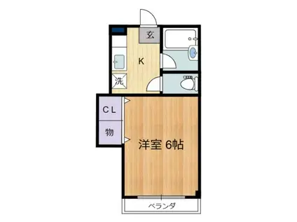ロワール調布(1K/2階)の間取り写真