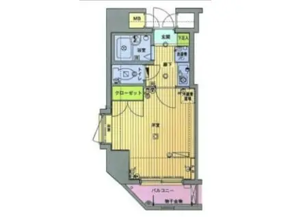 ガラステージ日本橋人形町(1K/9階)の間取り写真