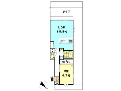 クレインタジマ(1LDK/1階)の間取り写真