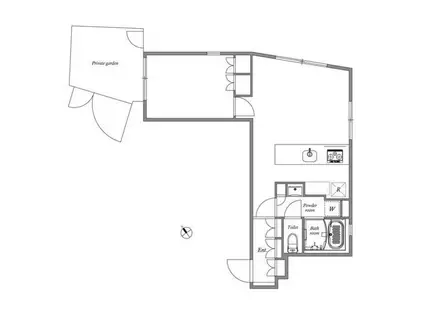 ASTILE用賀II(1LDK/1階)の間取り写真