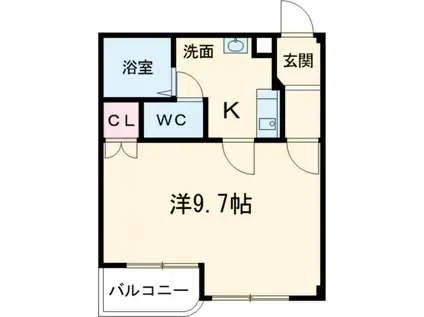 ロイヤルシャトーII(1K/1階)の間取り写真