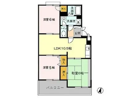 サンフロンティア(3LDK/2階)の間取り写真