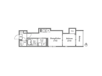 加美北一丁目B(1DK/3階)の間取り写真