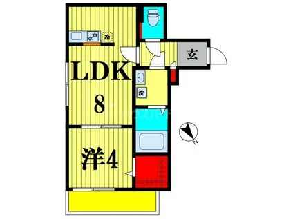 YSA南流山(1LDK/3階)の間取り写真