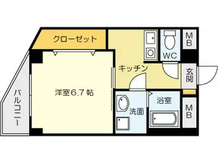 矢島ビル(1K/5階)の間取り写真