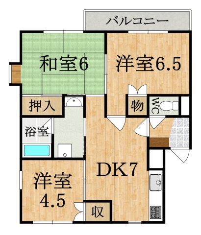 グランデージ(3DK/3階)の間取り写真