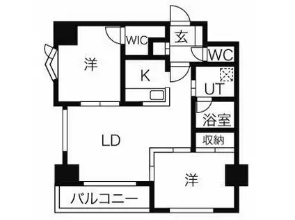 Gセニー学園の杜(2LDK/3階)の間取り写真