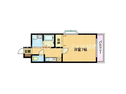 グランドゥール高殿(1K/4階)の間取り写真