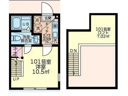 シティハイツ成瀬(1K/1階)の間取り写真