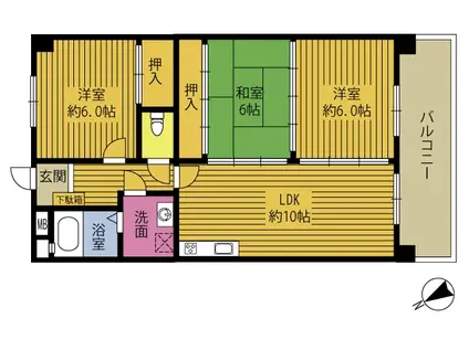 シーサイド大平(3LDK/7階)の間取り写真