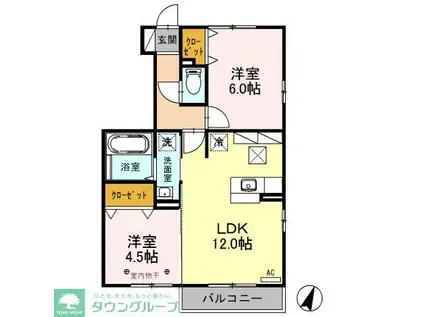 グレイスコート(2LDK/2階)の間取り写真