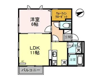 LOHAS・CASA(1LDK/1階)の間取り写真