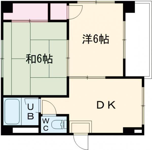 大森フラット室町(2DK/3階)の間取り写真