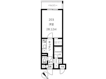 SOL LEVANTE(1K/2階)の間取り写真