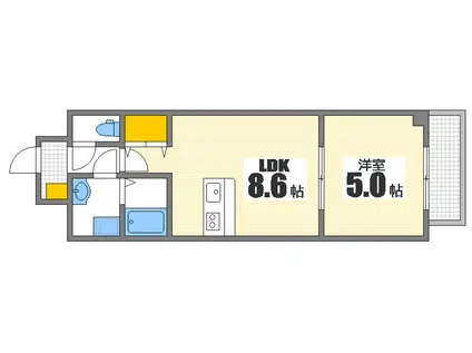LION銀山町(1LDK/6階)の間取り写真
