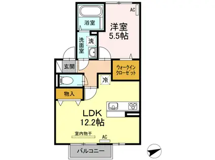 レクサリー(1LDK/2階)の間取り写真