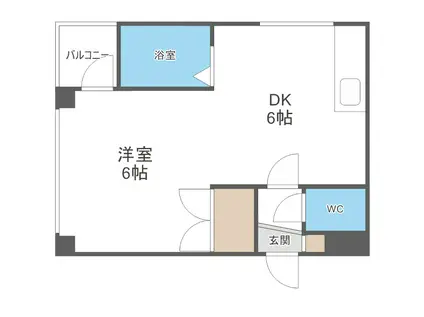 クロストン34(1DK/3階)の間取り写真